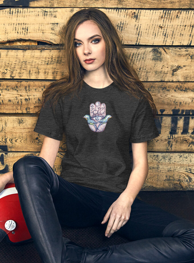 Hand Illustrated Spiritual Hamsa T-Shirt (Small Hamsa)