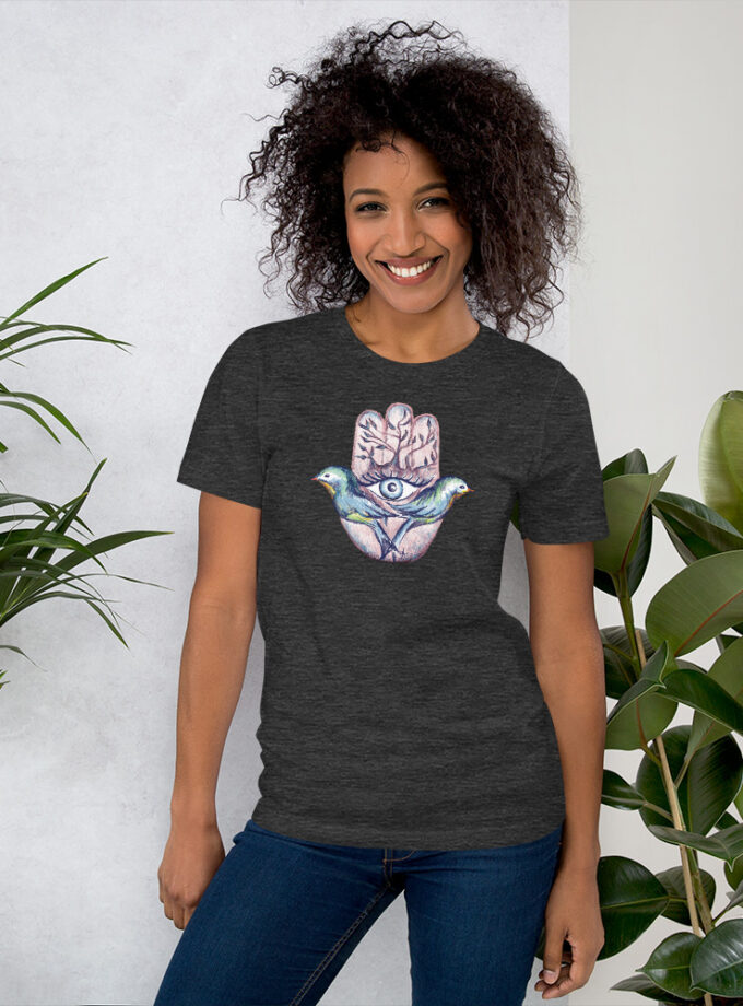 Hand Illustrated Spiritual Hamsa T-Shirt (Large Hamsa)