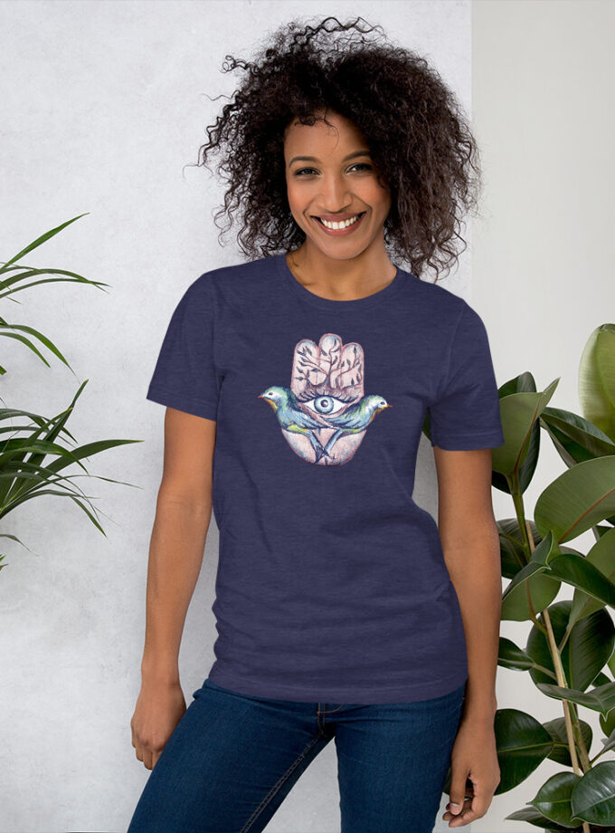 Hand Illustrated Spiritual Hamsa T-Shirt (Large Hamsa)