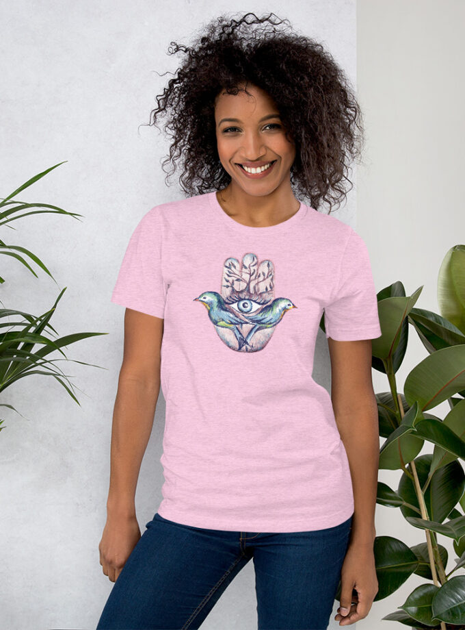 Hand Illustrated Spiritual Hamsa T-Shirt (Large Hamsa)