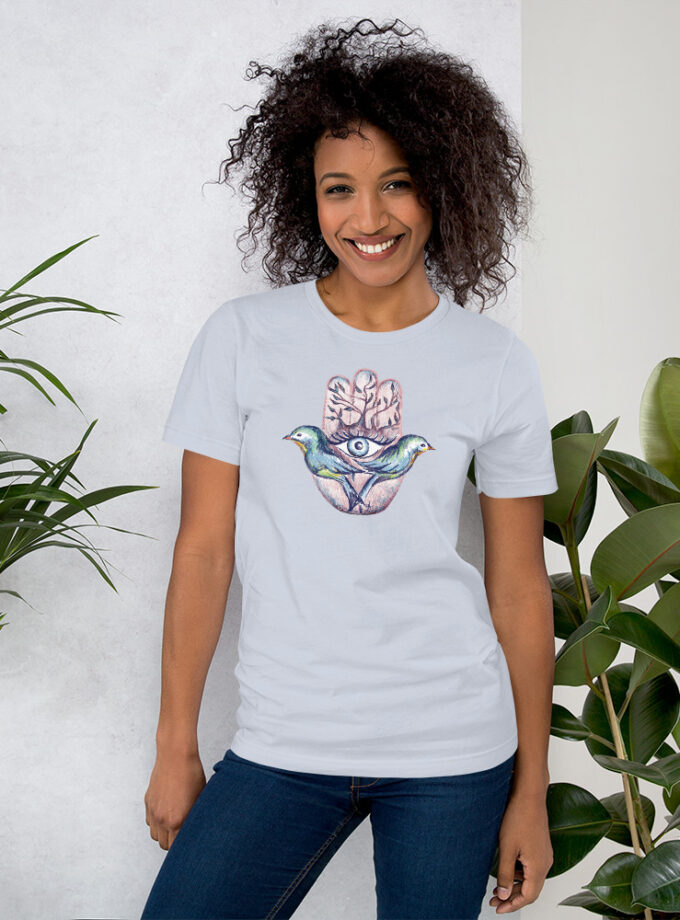 Hand Illustrated Spiritual Hamsa T-Shirt (Large Hamsa)