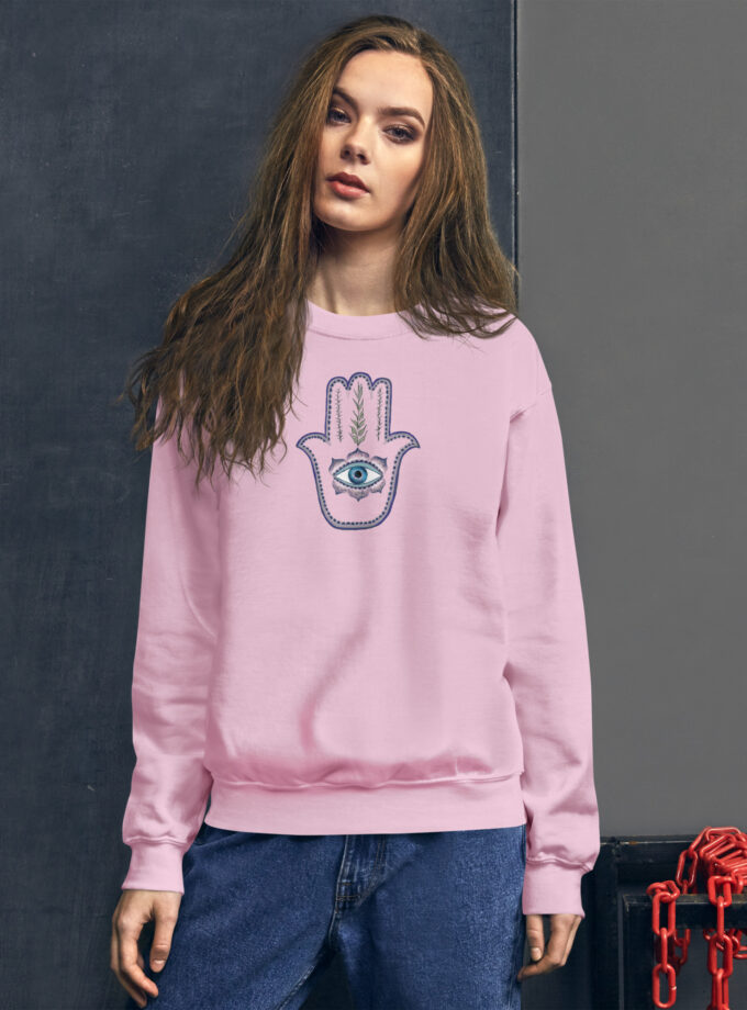 Hand Illustrated Olive Branch Hamsa Sweatshirt
