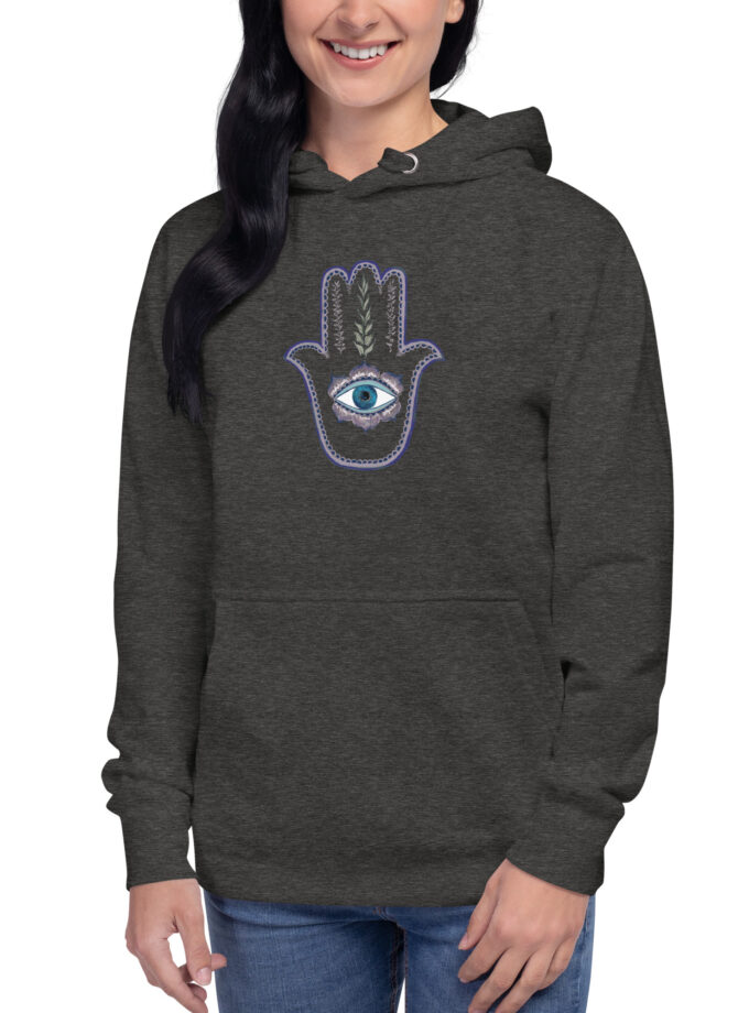 Hand Illustrated Olive Branch Hamsa Hoodie
