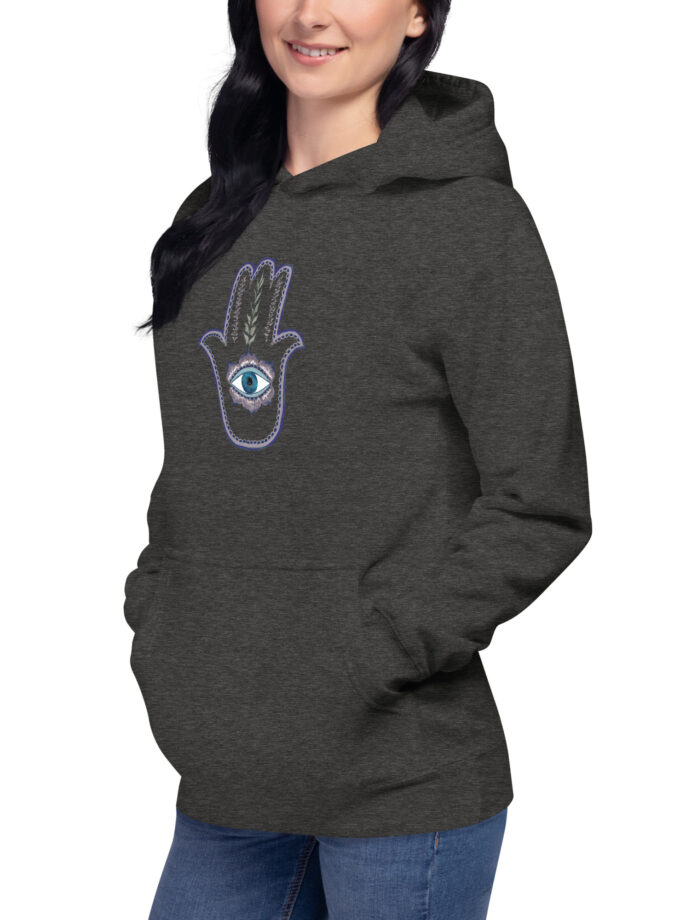 Hand Illustrated Olive Branch Hamsa Hoodie