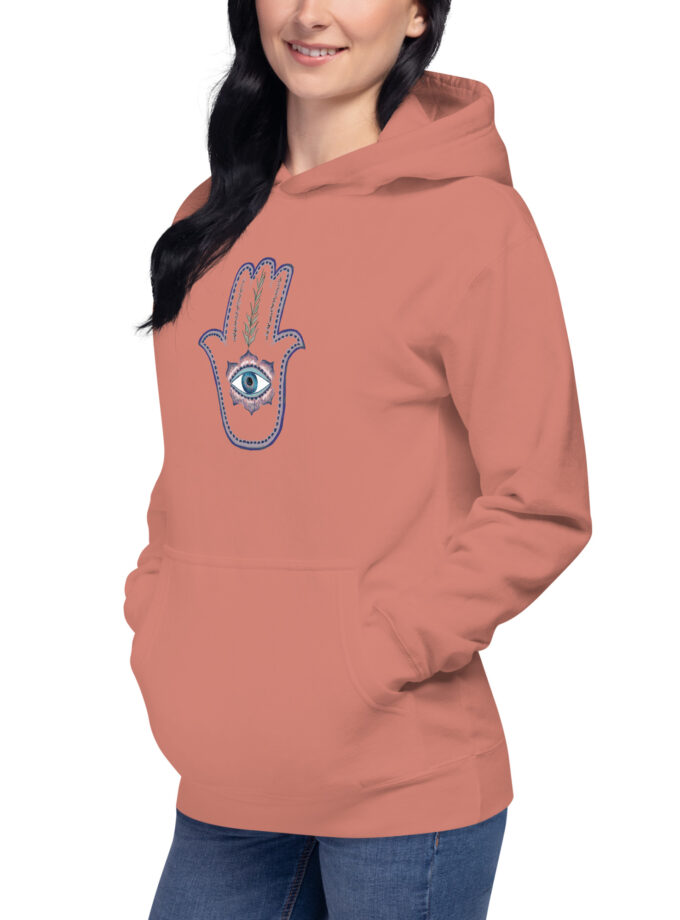 Hand Illustrated Olive Branch Hamsa Hoodie