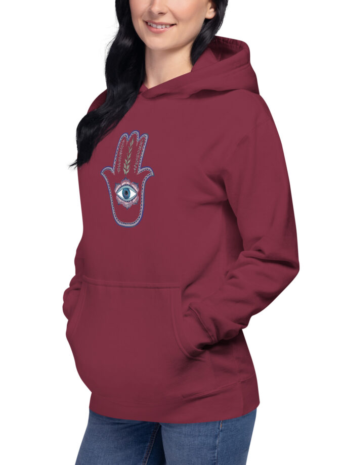 Hand Illustrated Olive Branch Hamsa Hoodie