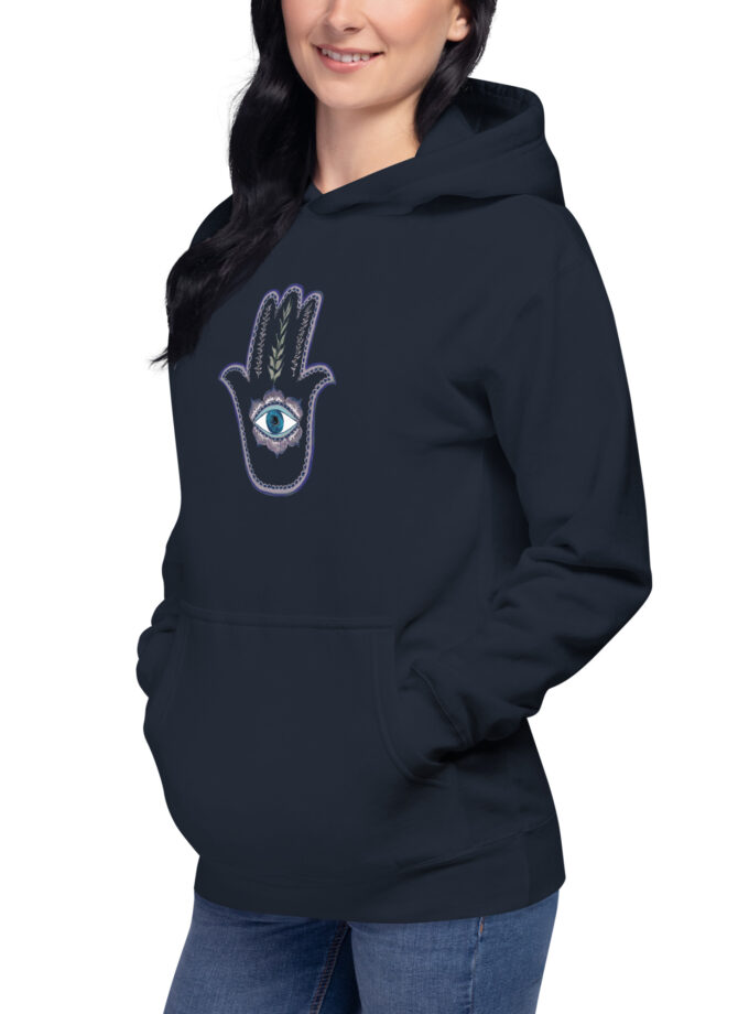Hand Illustrated Olive Branch Hamsa Hoodie