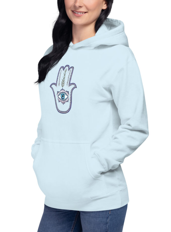 Hand Illustrated Olive Branch Hamsa Hoodie