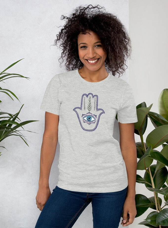 Hand Illustrated Olive Branch Hamsa T-Shirt
