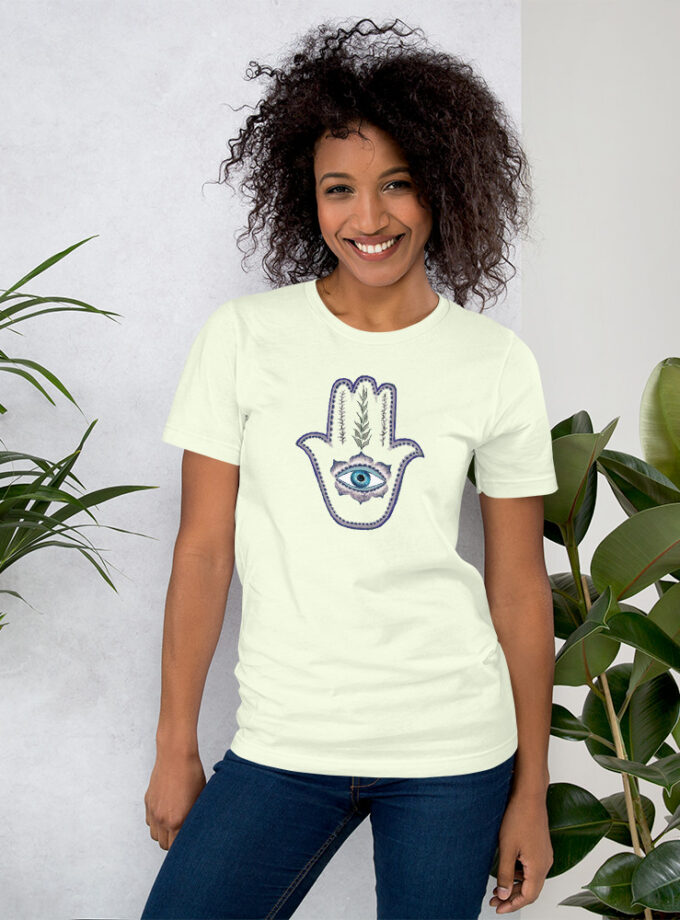 Hand Illustrated Olive Branch Hamsa T-Shirt