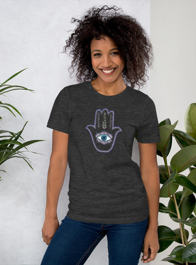 Hand Illustrated Olive Branch Hamsa T-Shirt