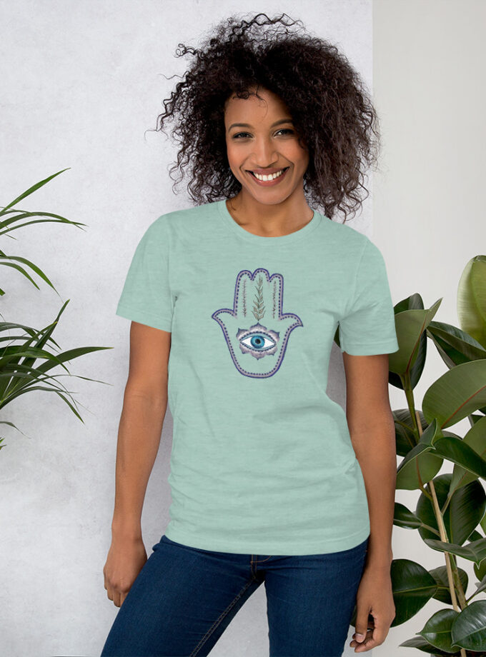 Hand Illustrated Olive Branch Hamsa T-Shirt