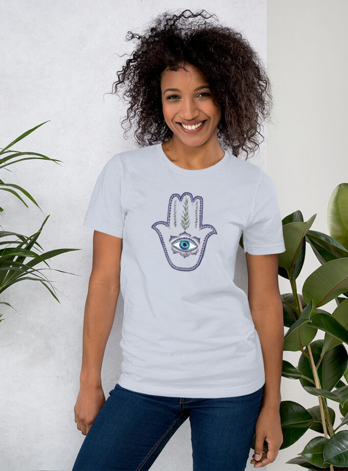 Hand Illustrated Olive Branch Hamsa T-Shirt