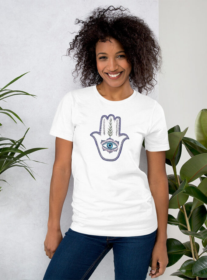 Hand Illustrated Olive Branch Hamsa T-Shirt