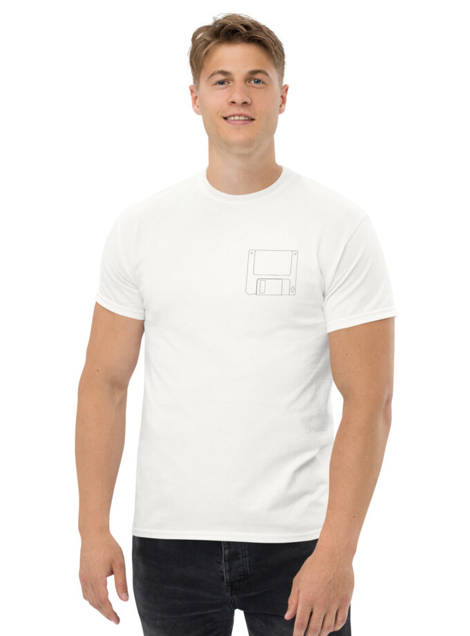 Sony 3.5 Inch Micro Floppy Disk T-Shirt with a Black Disk