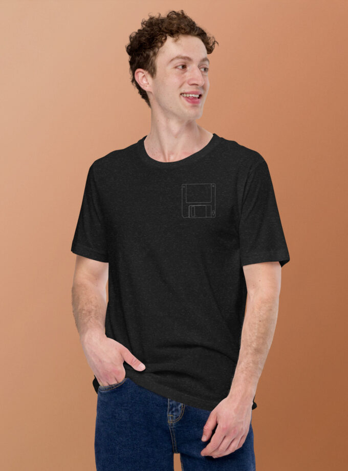 Sony 3.5 Inch Micro Floppy Disk T-Shirt with a White Disk