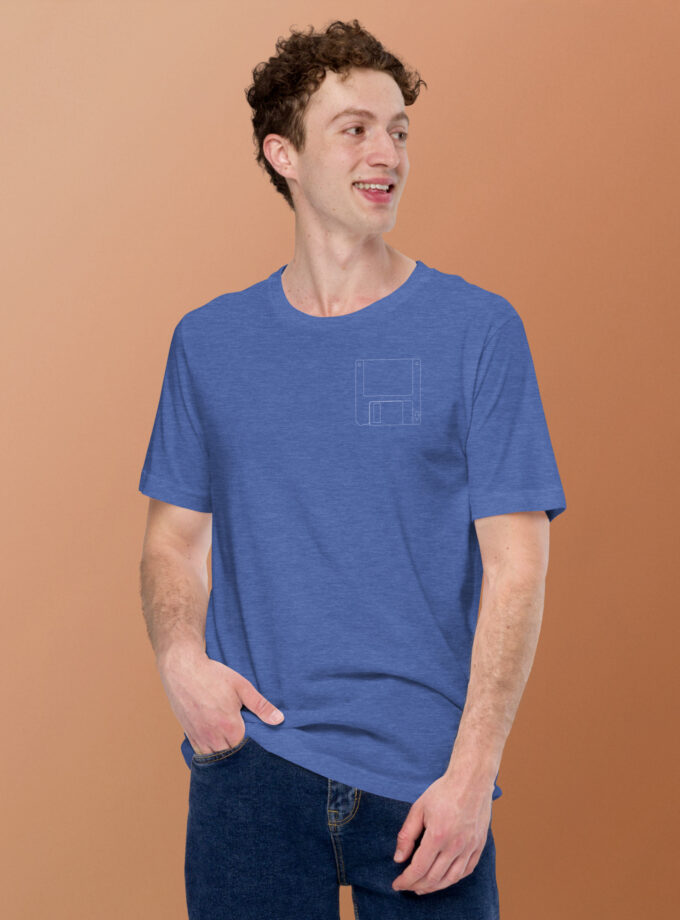 Sony 3.5 Inch Micro Floppy Disk T-Shirt with a White Disk