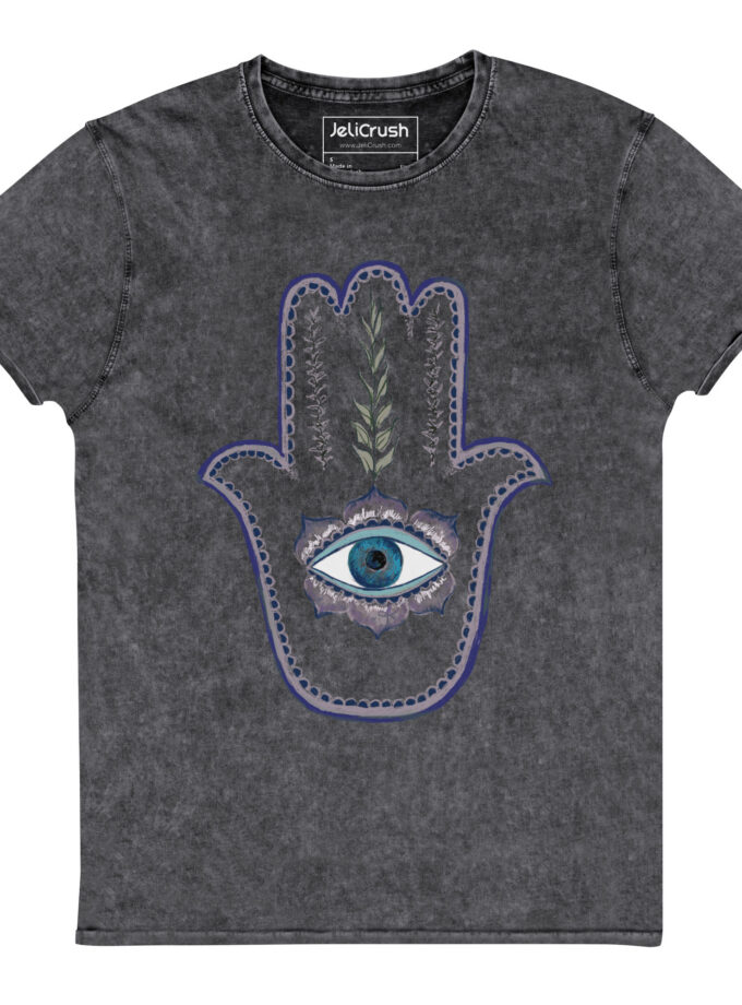 Olive Branch Hamsa Denim T-Shirt