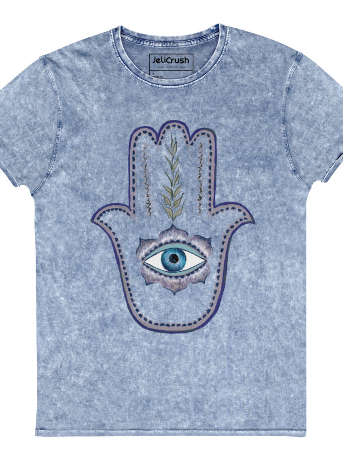 Olive Branch Hamsa Denim T-Shirt