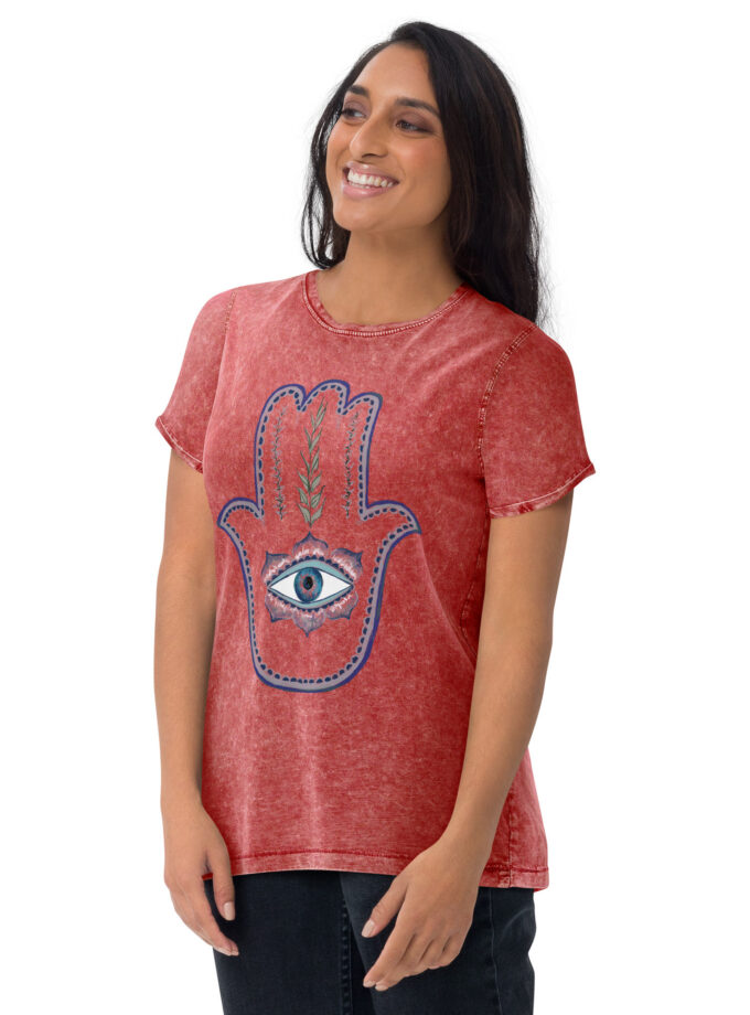 Olive Branch Hamsa Denim T-Shirt
