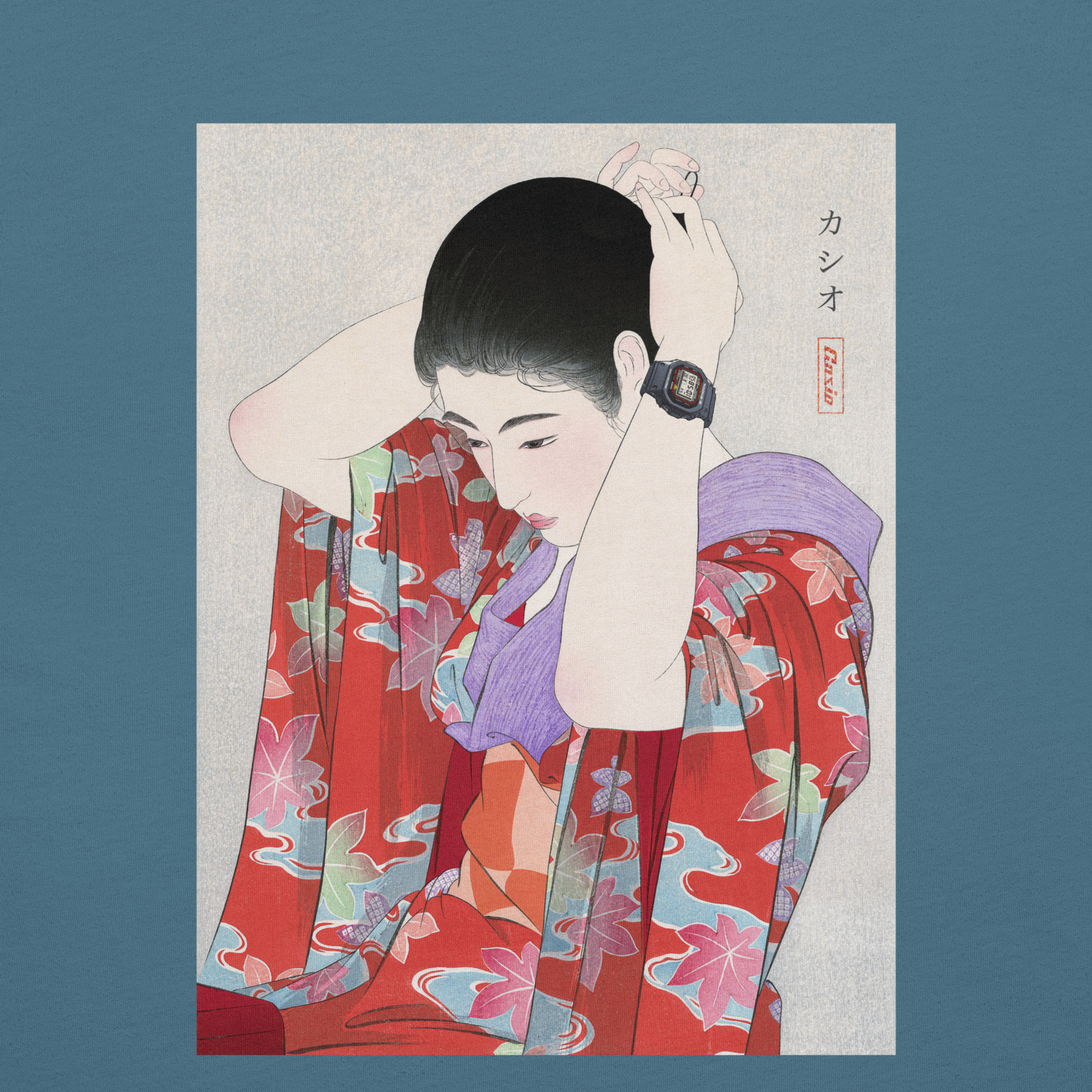 G-SHOCK DW-5000C Ukiyo-e Japanese Art T-Shirt with Embroidery - Image 3