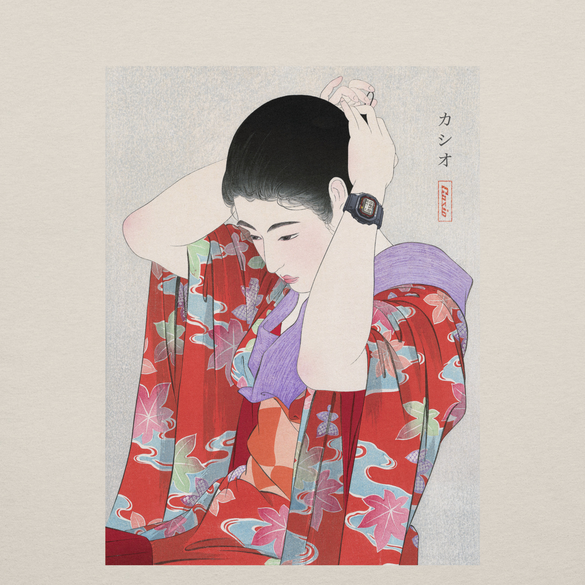 G-SHOCK DW-5000C Ukiyo-e Japanese Art T-Shirt with Embroidery - Image 5