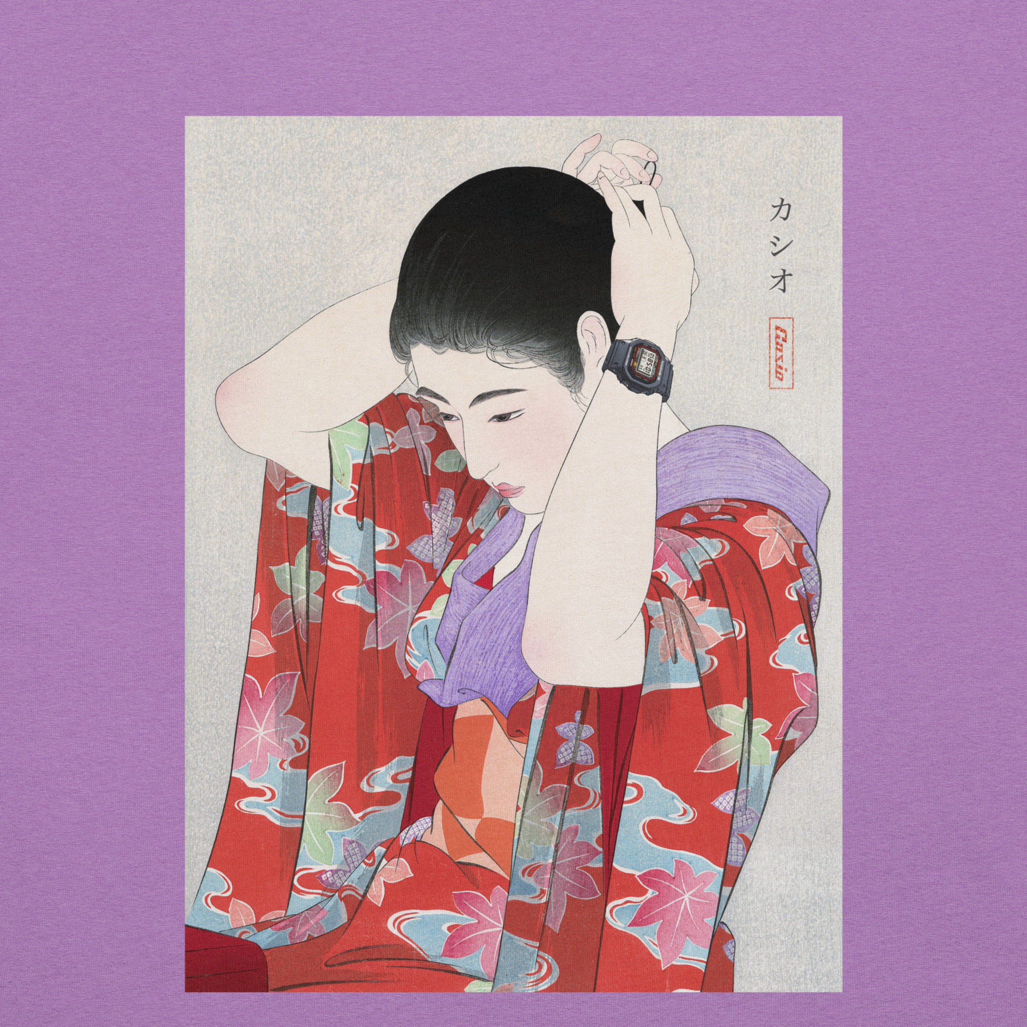 G-SHOCK DW-5000C Ukiyo-e Japanese Art T-Shirt with Embroidery - Image 4